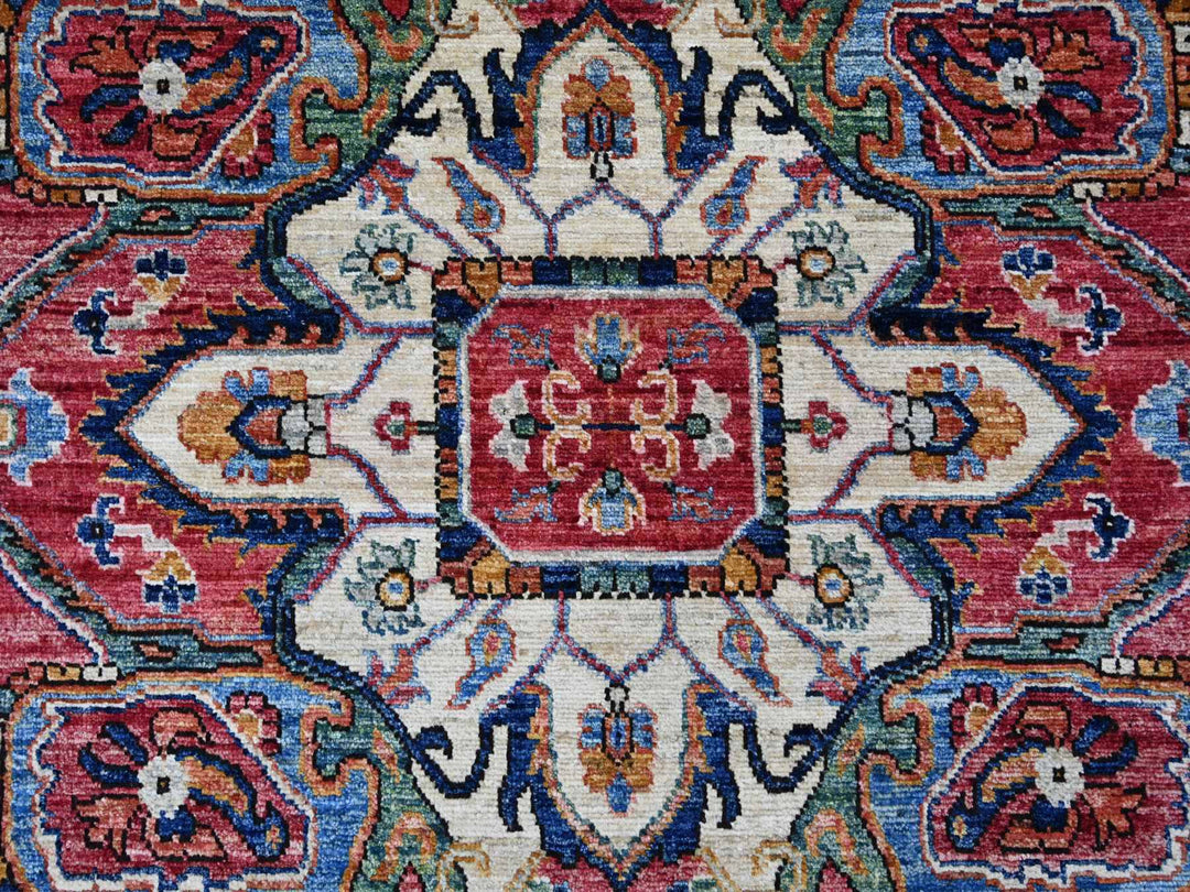 8'0" x 9'10" New Hand Knotted Blue Wool Rectangle Oriental Rug - MOA10221214