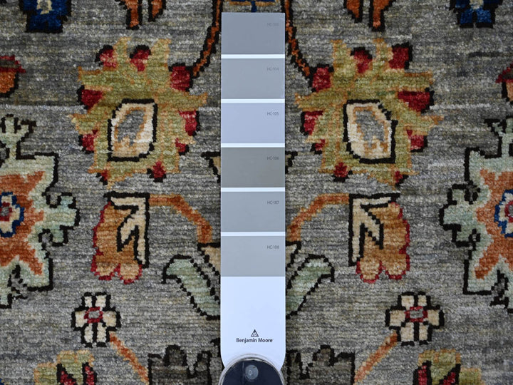 2'11" x 19'9" New Hand Knotted Grey Wool Runner Oriental Rug - MOA10221215