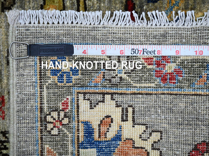 2'11" x 19'9" New Hand Knotted Grey Wool Runner Oriental Rug - MOA10221215