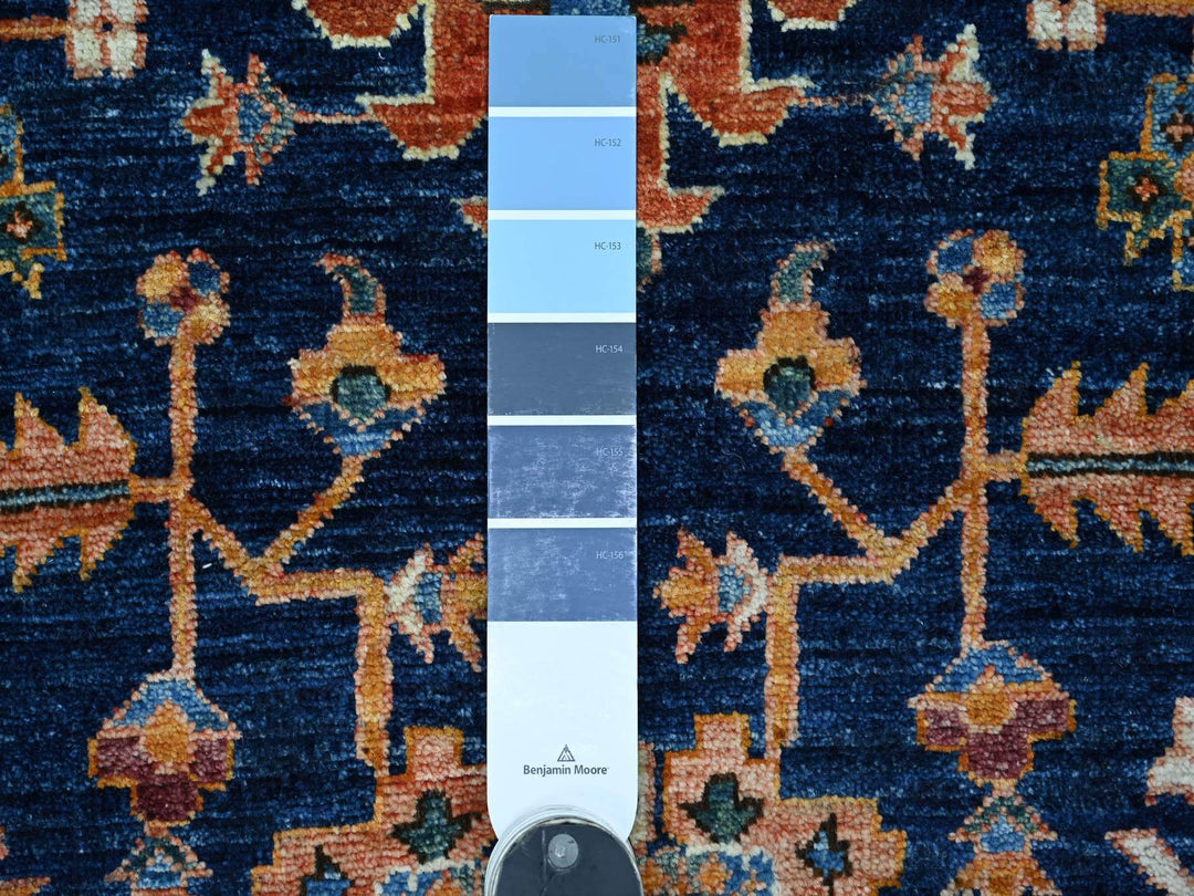 3'1" x 19'6" New Hand Knotted Blue Wool Runner Oriental Rug - MOA10221216