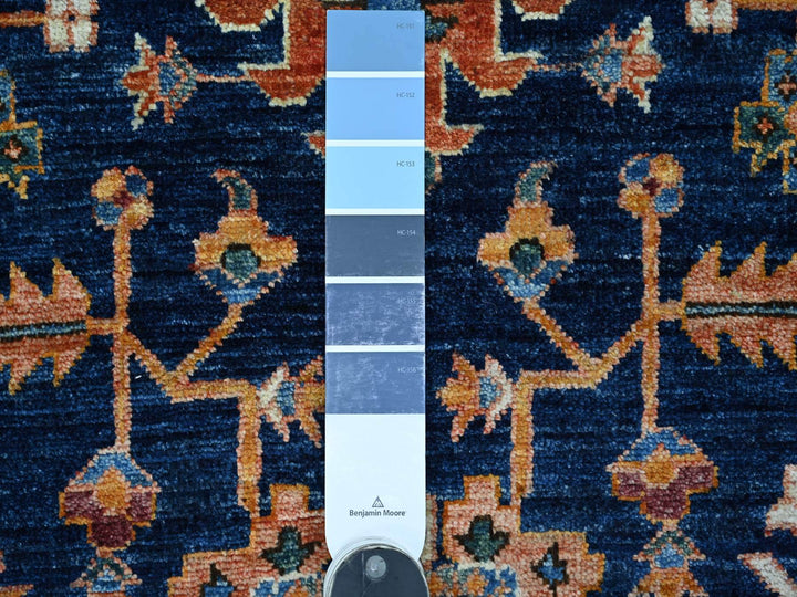 3'1" x 19'6" New Hand Knotted Blue Wool Runner Oriental Rug - MOA10221216
