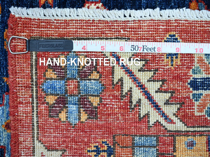 3'1" x 19'6" New Hand Knotted Blue Wool Runner Oriental Rug - MOA10221216