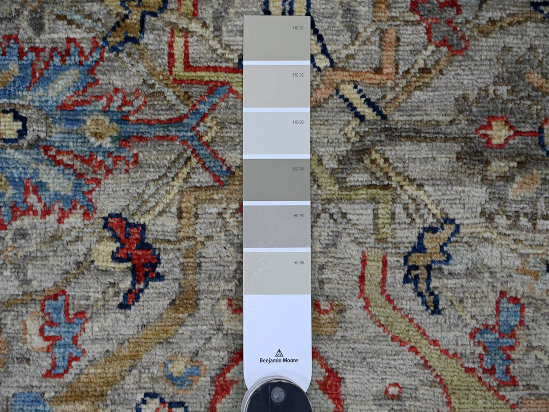 2'11" x 9'7" New Hand Knotted Grey Wool Runner Oriental Rug - MOA10221218