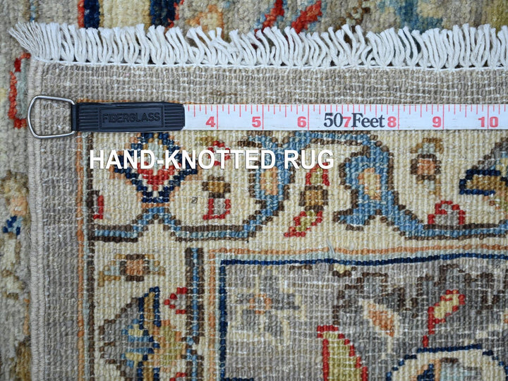 2'11" x 9'7" New Hand Knotted Grey Wool Runner Oriental Rug - MOA10221218