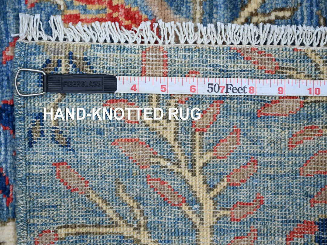 2'7" x 5'8" New Hand Knotted Blue Wool Runner Oriental Rug - MOA10221221