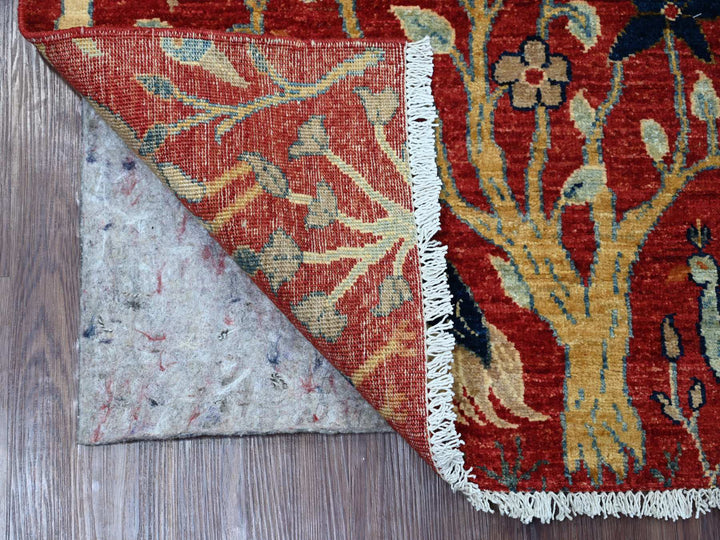 3'0" x 4'10" New Hand Knotted Red Wool Rectangle Oriental Rug - MOA10221222