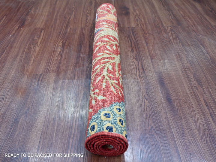 3'0" x 4'10" New Hand Knotted Red Wool Rectangle Oriental Rug - MOA10221222