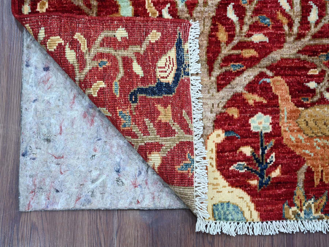 2'2" x 3'0" New Hand Knotted Red Wool Rectangle Oriental Rug - MOA10221227