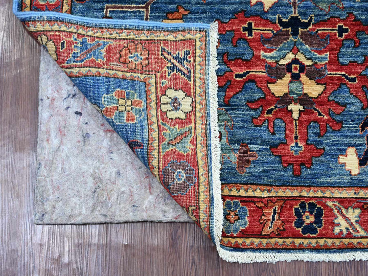 4'1" x 9'11" New Hand Knotted Blue Wool Runner Oriental Rug - MOA10221230