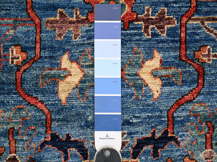 4'1" x 9'11" New Hand Knotted Blue Wool Runner Oriental Rug - MOA10221230