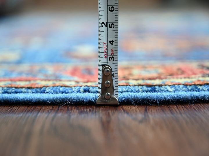 4'1" x 9'11" New Hand Knotted Blue Wool Runner Oriental Rug - MOA10221230