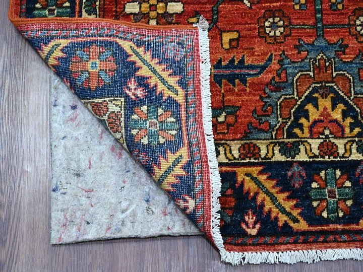 4'0" x 11'9" New Hand Knotted Red Wool Runner Oriental Rug - MOA10221231