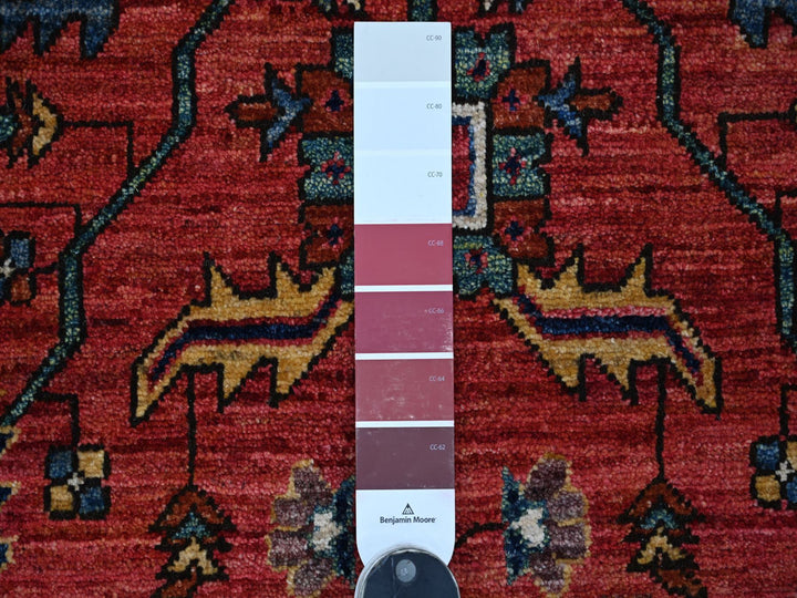 4'0" x 11'9" New Hand Knotted Red Wool Runner Oriental Rug - MOA10221231