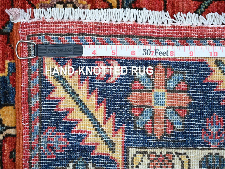 4'0" x 11'9" New Hand Knotted Red Wool Runner Oriental Rug - MOA10221231