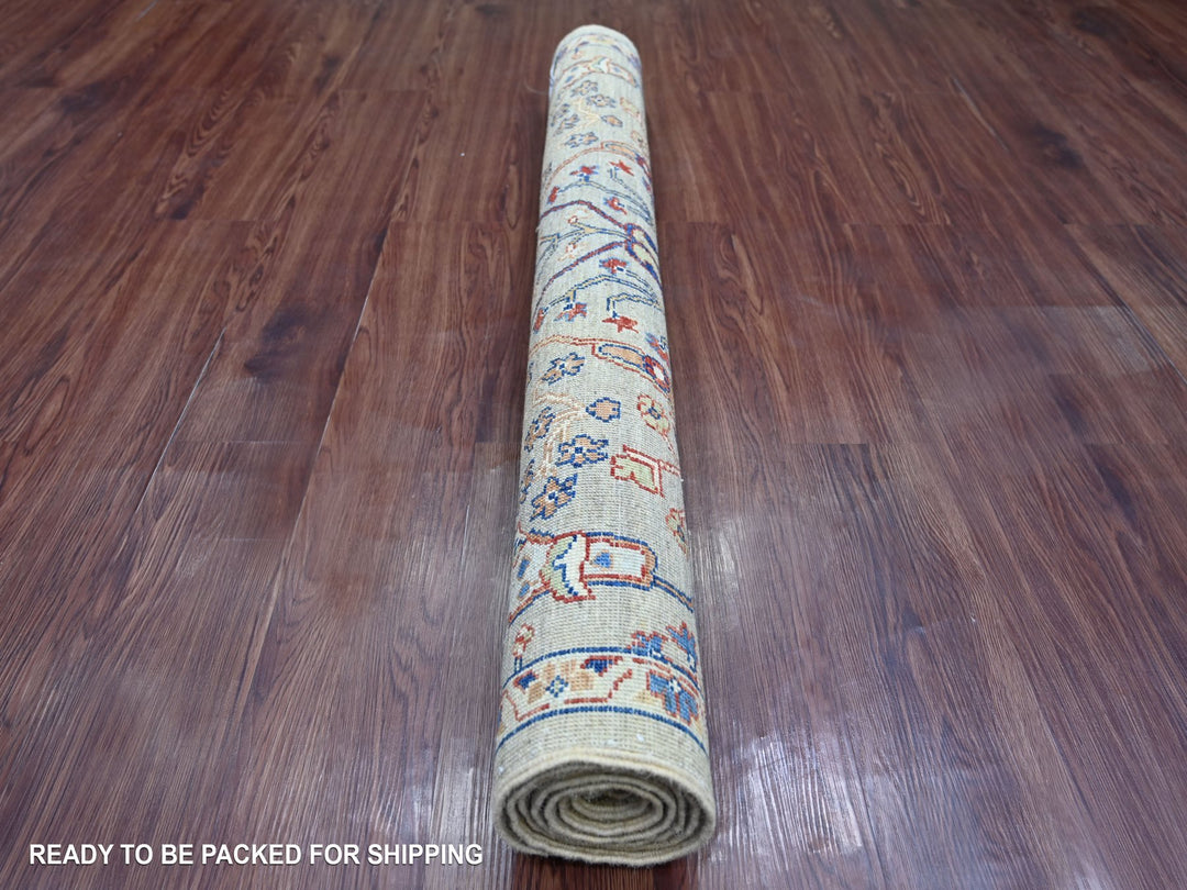 4'1" x 6'0" New Hand Knotted Grey Wool Rectangle Oriental Rug - MOA10221232