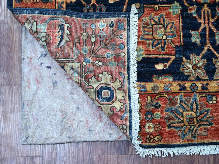 4'2" x 6'2" New Hand Knotted Blue Wool Rectangle Oriental Rug - MOA10221233