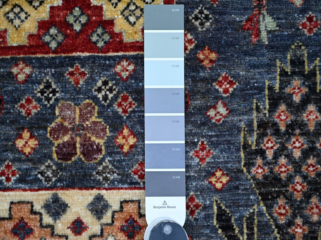 3'11" x 5'10" New Hand Knotted Blue Wool Rectangle Oriental Rug - MOA10221234