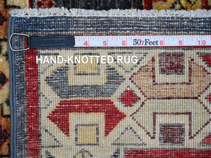 3'11" x 5'10" New Hand Knotted Blue Wool Rectangle Oriental Rug - MOA10221234