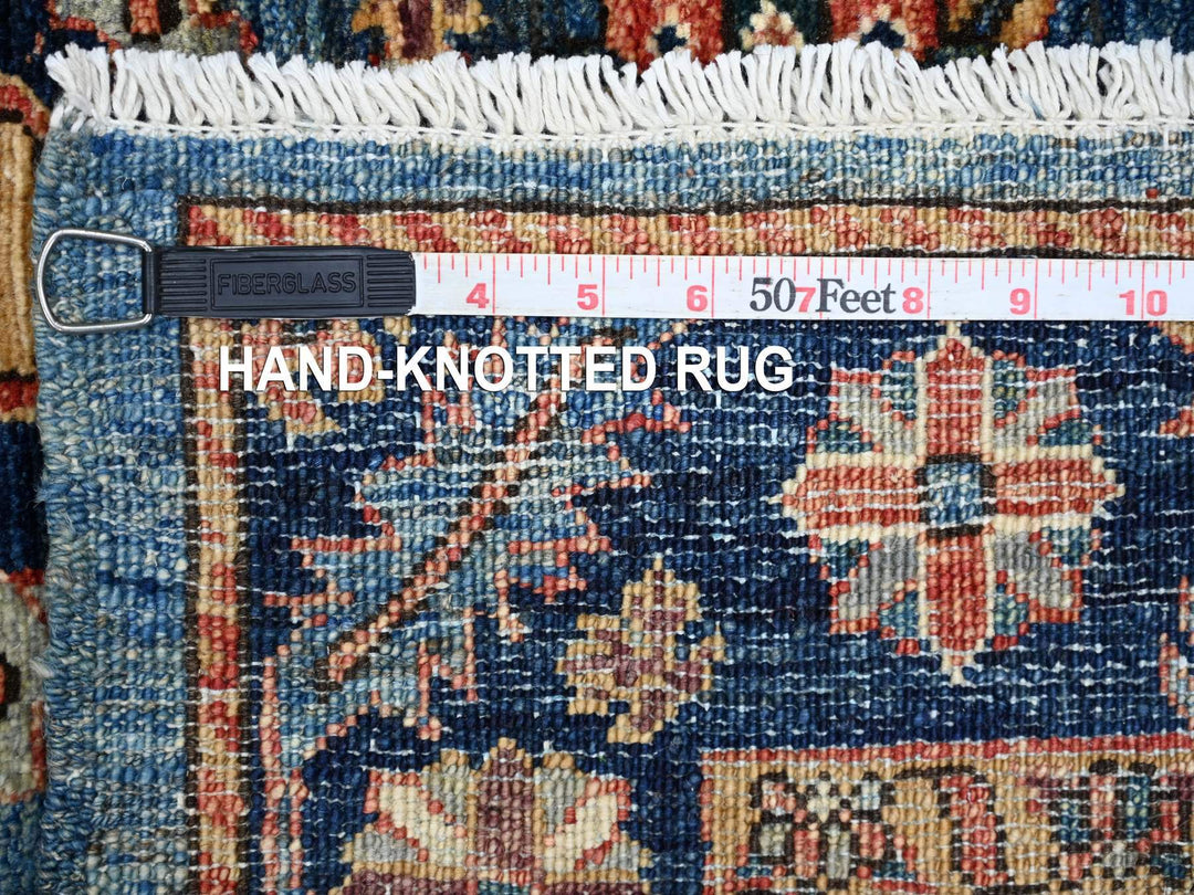 4'3" x 12'4" New Hand Knotted Blue Wool Runner Oriental Rug - MOA10221236