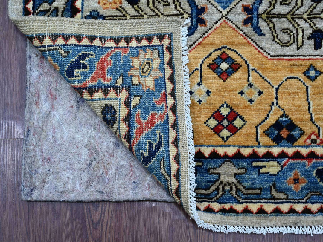 2'8" x 15'11" New Hand Knotted Grey Wool Runner Oriental Rug - MOA10221237