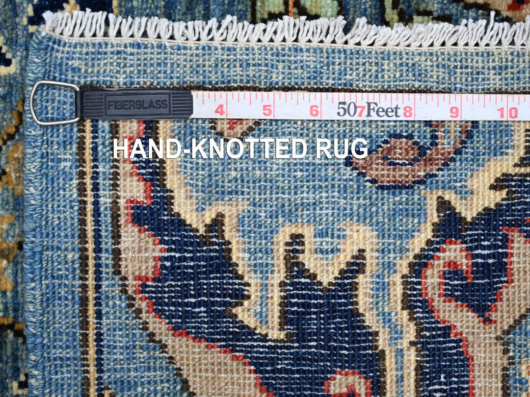 2'8" x 16'0" New Hand Knotted Blue Wool Runner Oriental Rug - MOA10221239