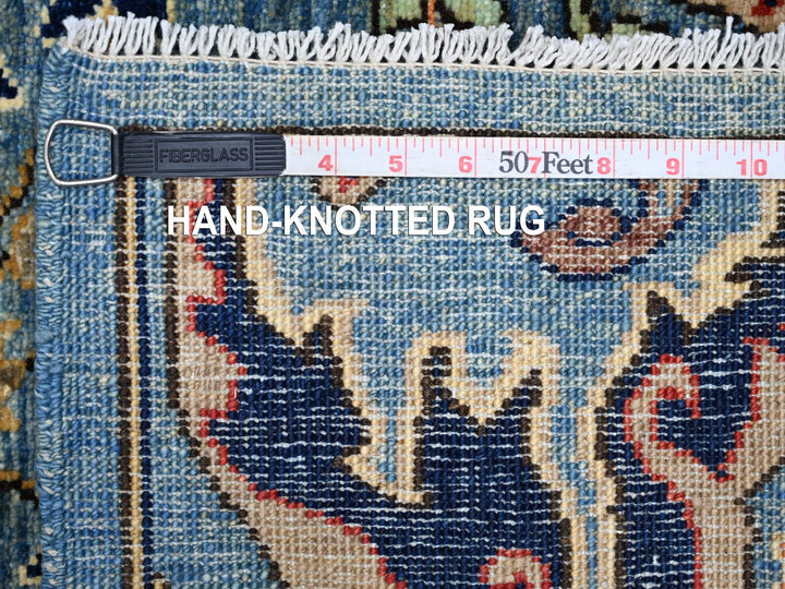 2'8" x 16'0" New Hand Knotted Blue Wool Runner Oriental Rug - MOA10221239