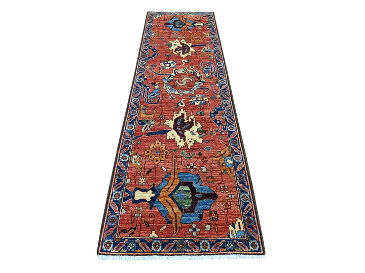 2'10" x 9'10" New Hand Knotted Red Wool Runner Oriental Rug - MOA10221241