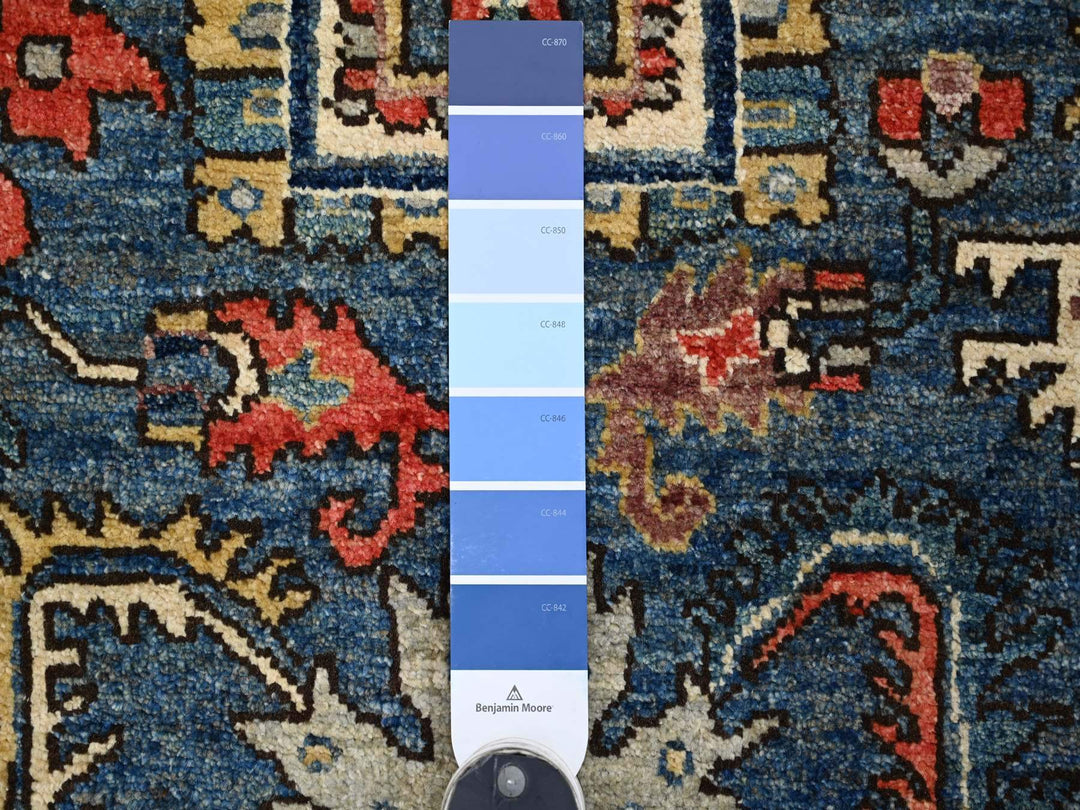 2'8" x 9'11" New Hand Knotted Blue Wool Runner Oriental Rug - MOA10221242