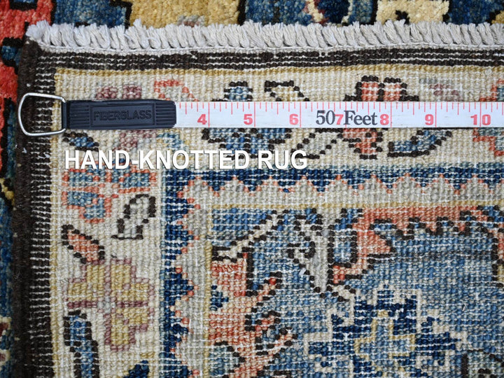 2'8" x 9'11" New Hand Knotted Blue Wool Runner Oriental Rug - MOA10221242