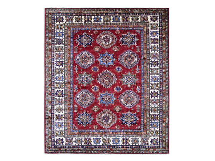 8'3" x 9'9" New Hand Knotted Red Wool Rectangle Oriental Rug - MOA10221245