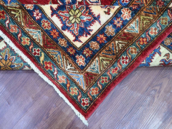 8'3" x 9'9" New Hand Knotted Red Wool Rectangle Oriental Rug - MOA10221245