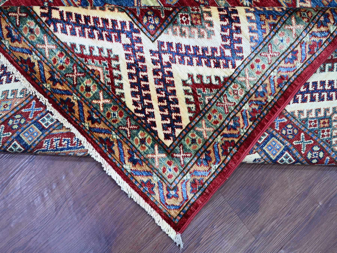 8'1" x 9'11" New Hand Knotted Red Wool Rectangle Oriental Rug - MOA10221247
