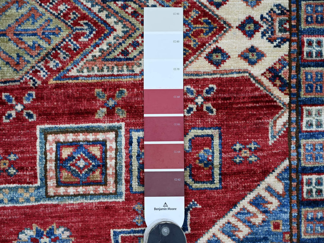 8'1" x 9'11" New Hand Knotted Red Wool Rectangle Oriental Rug - MOA10221247