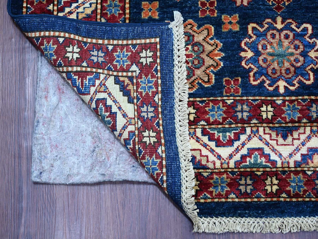 8'0" x 10'10" New Hand Knotted Blue Wool Rectangle Oriental Rug - MOA10221248