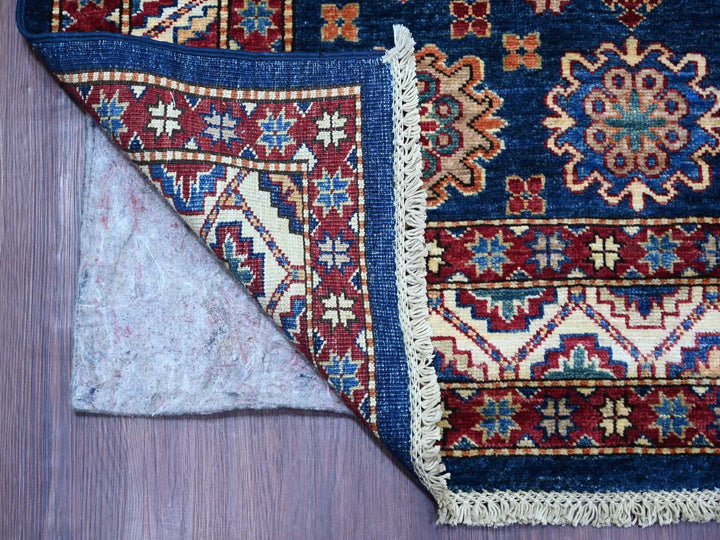 8'0" x 10'10" New Hand Knotted Blue Wool Rectangle Oriental Rug - MOA10221248