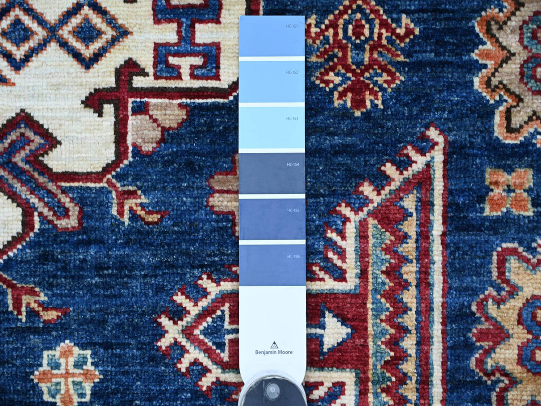 8'0" x 10'10" New Hand Knotted Blue Wool Rectangle Oriental Rug - MOA10221248