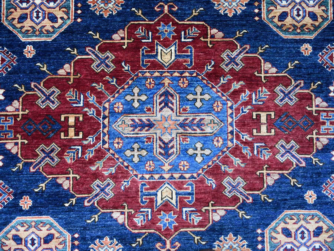 8'0" x 10'10" New Hand Knotted Blue Wool Rectangle Oriental Rug - MOA10221248