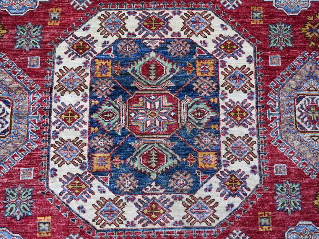 8'1" x 9'8" New Hand Knotted Red Wool Rectangle Oriental Rug - MOA10221249