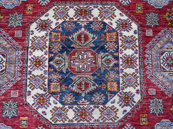 8'1" x 9'8" New Hand Knotted Red Wool Rectangle Oriental Rug - MOA10221249