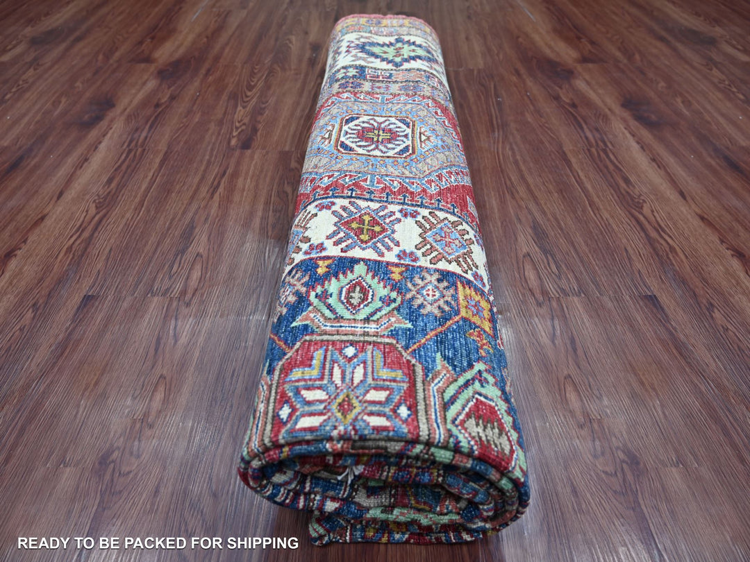 8'1" x 9'8" New Hand Knotted Red Wool Rectangle Oriental Rug - MOA10221249