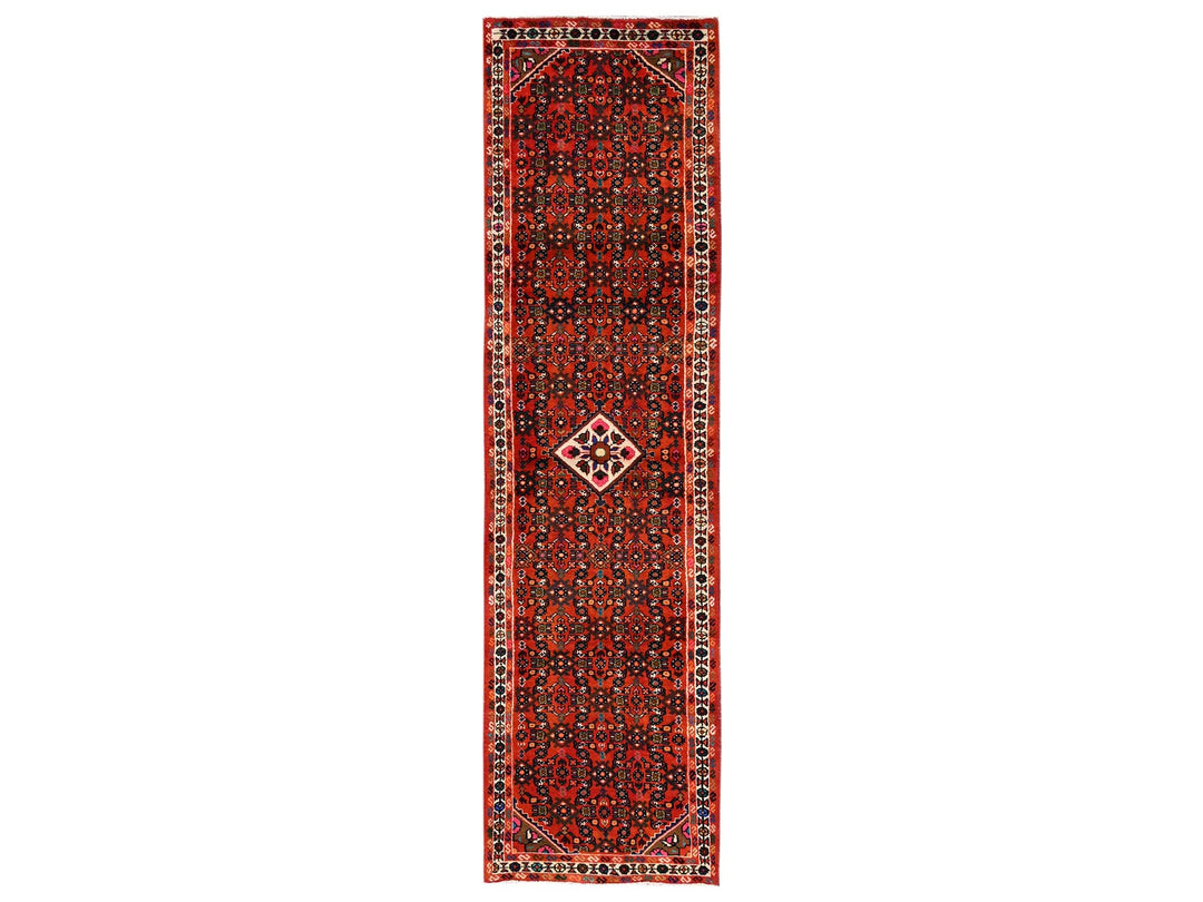 2'8" x 9'7" New Hand Knotted Red Wool Runner Oriental Rug - MOA1022124