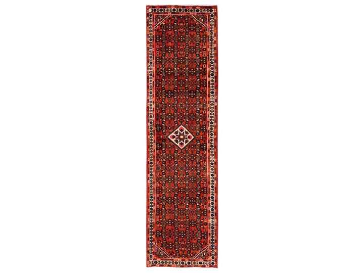 2'8" x 9'7" New Hand Knotted Red Wool Runner Oriental Rug - MOA1022124