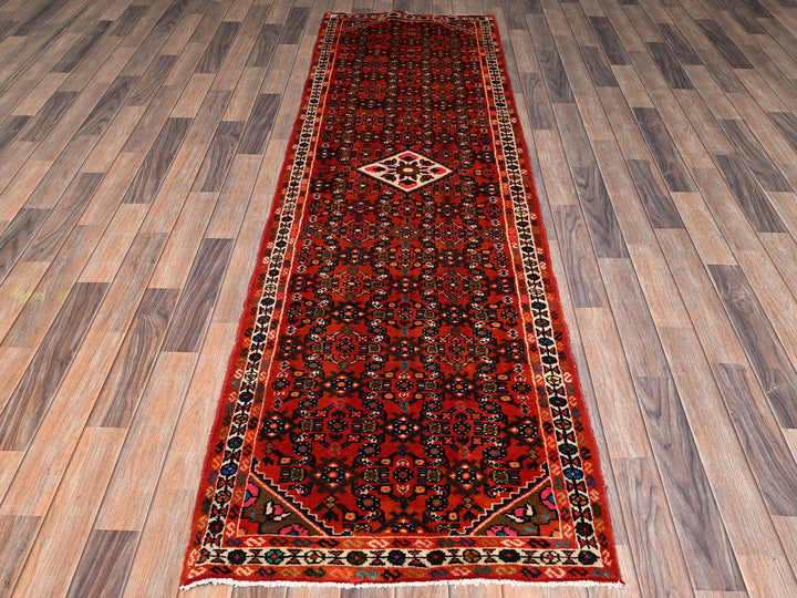2'8" x 9'7" New Hand Knotted Red Wool Runner Oriental Rug - MOA1022124