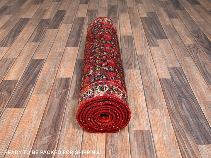 2'8" x 9'7" New Hand Knotted Red Wool Runner Oriental Rug - MOA1022124