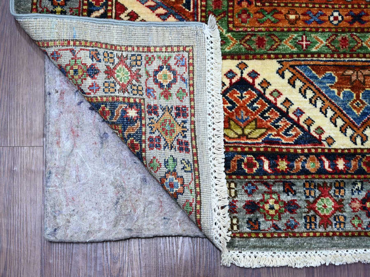 8'0" x 9'7" New Hand Knotted Grey Wool Rectangle Oriental Rug - MOA10221250