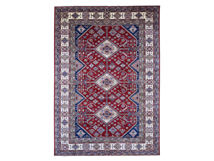 8'9" x 12'6" New Hand Knotted Red Wool Rectangle Oriental Rug - MOA10221253