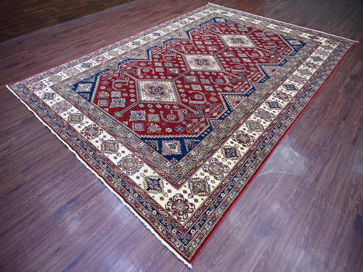 8'9" x 12'6" New Hand Knotted Red Wool Rectangle Oriental Rug - MOA10221253