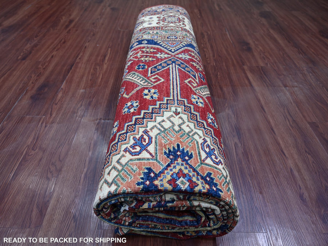 8'9" x 12'6" New Hand Knotted Red Wool Rectangle Oriental Rug - MOA10221253
