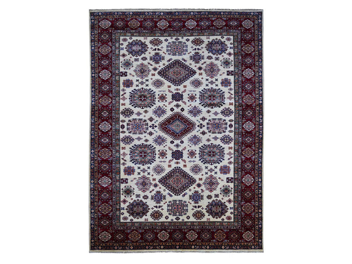 8'7" x 11'11" New Hand Knotted Ivory Wool Rectangle Oriental Rug - MOA10221256