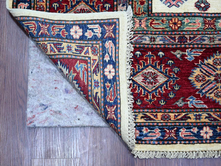 8'7" x 11'11" New Hand Knotted Ivory Wool Rectangle Oriental Rug - MOA10221256